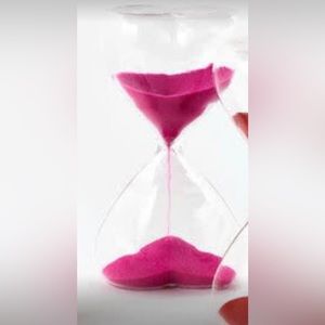 Time for Love Hot Pink Sand, 5 Min Timer, Glass, 4.5" -Valentine's Day